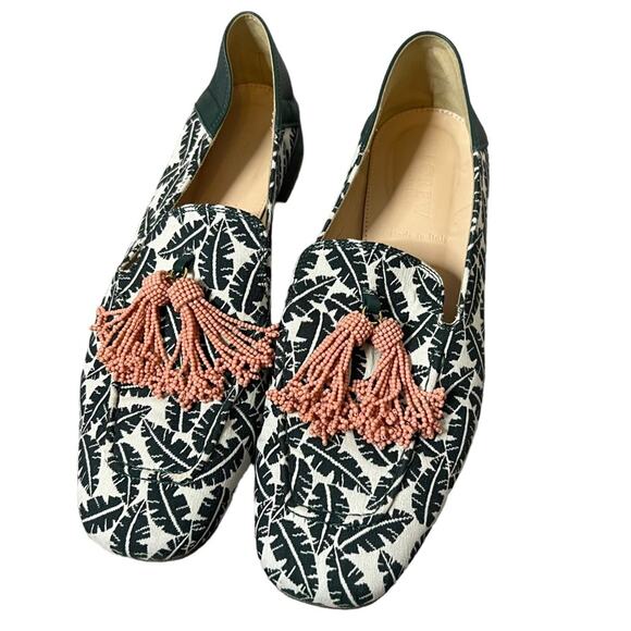J. Crew Collection beaded tassel palm loafers sz 7 - Picture 1 of 4